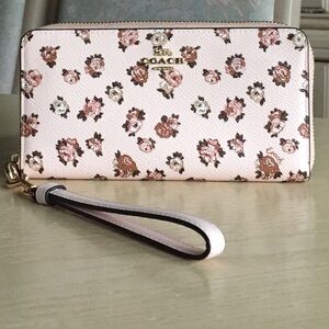 Coach Rosette Print Blush Multi Wallet Wristlet